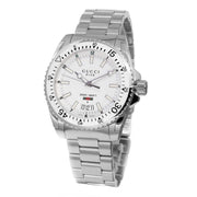  Shop Authentic Gucci Dive Quartz White Dial Silver Steel Strap Watch for Men - YA136302 - Luxxuri