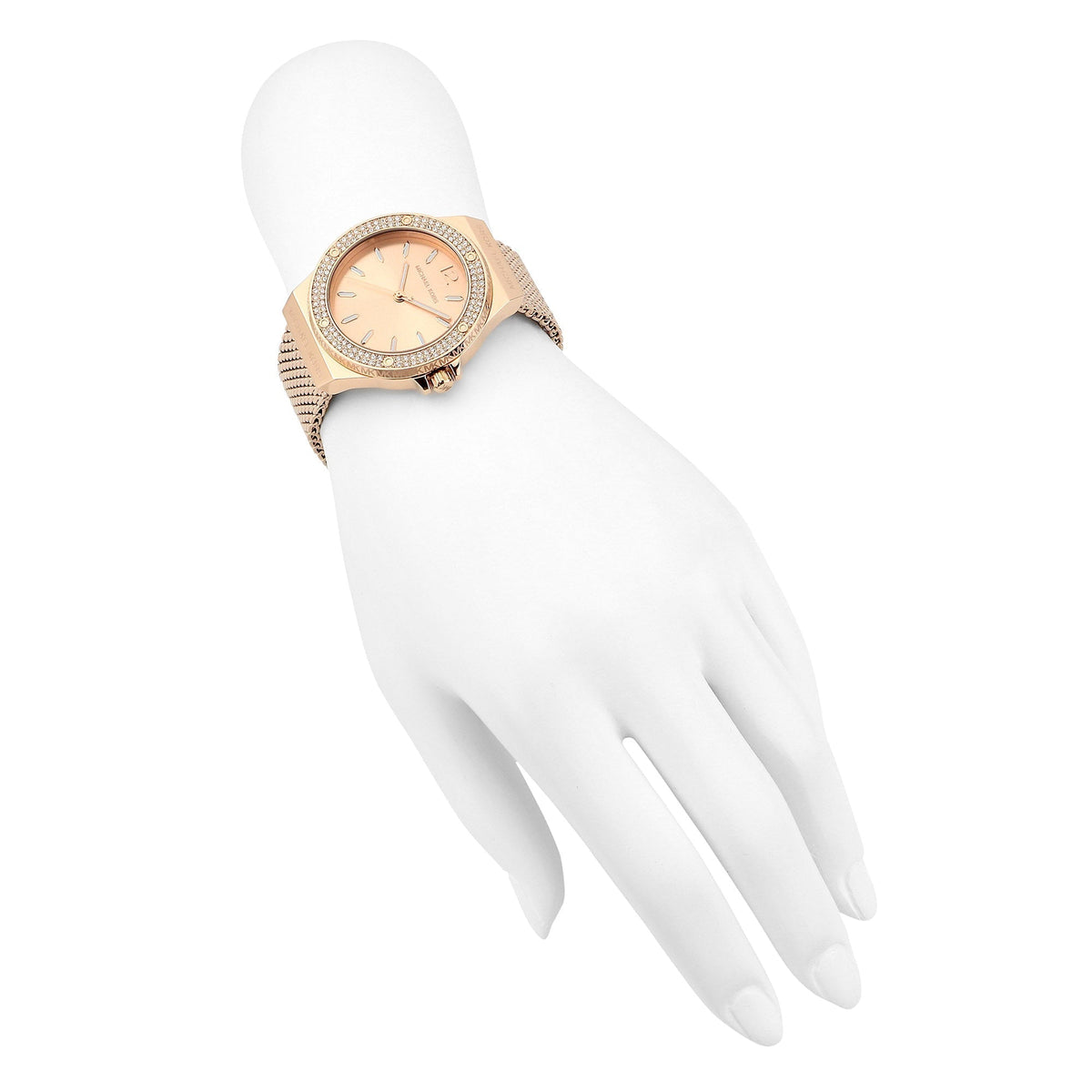  Shop Authentic Michael Kors Lennox Three Hand Rose Gold Dial Rose Gold Mesh Strap Watch For Women - MK7336 - Luxxuri