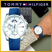  Shop Authentic Tommy Hilfiger Decker Quartz White Dial Blue Rubber Strap Watch for Men - 1791349 - Luxxuri