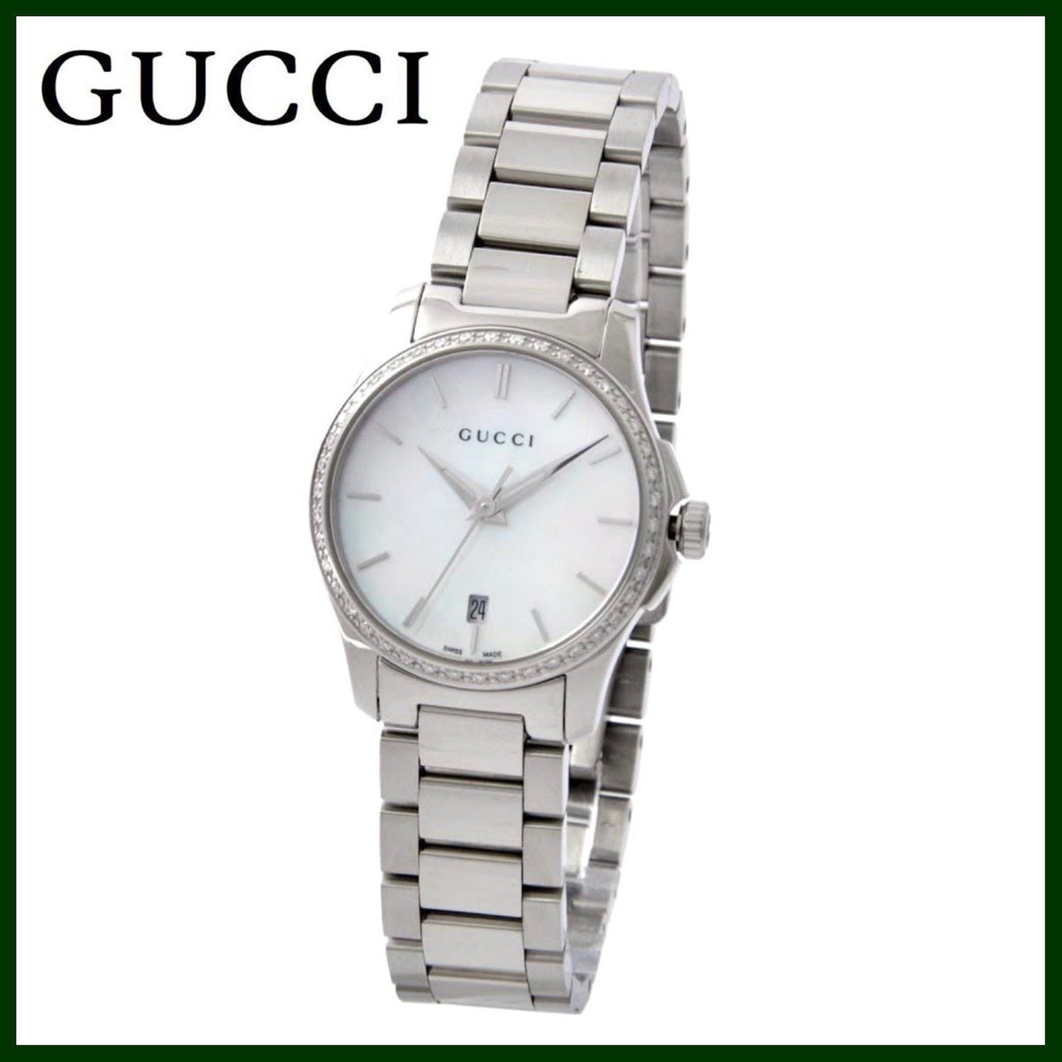  Shop Authentic Gucci G Timeless Mother of Pearl Dial Silver Steel Strap Watch For Women - YA126543 - Luxxuri