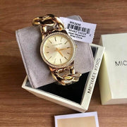  Shop Authentic Michael Kors Nini Three Hand Gold Dial Gold Steel Strap Watch For Women - MK3235 - Luxxuri