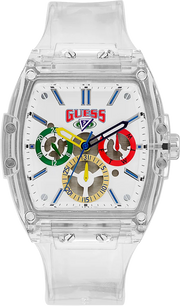  Shop Authentic Guess Phoenix J Balvin White Dial Transparent Silicone Strap Watch For Men - V1051M1 - Luxxuri