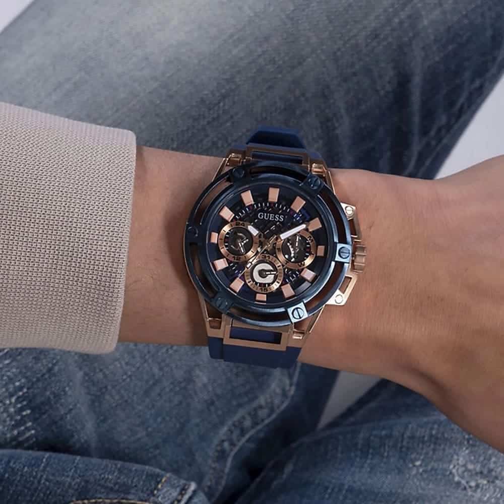  Shop Authentic Guess Matrix Multifunction Blue Dial Blue Rubber Strap Watch for Men - GW0423G4 - Luxxuri