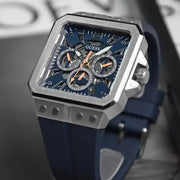  Shop Authentic Guess Leo Chronograph Navy Blue Dial Blue Silicone Strap Watch For Men - GW0637G1 - Luxxuri
