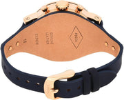 Shop Authentic Fossil Original Boyfriend Chronograph White Dial Navy Blue Leather Strap Watch for Women - ES3838 - Luxxuri