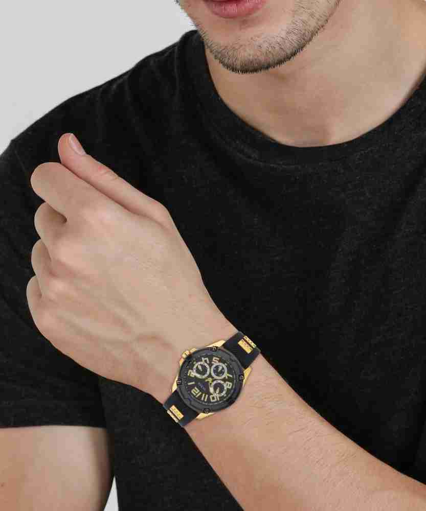  Shop Authentic Guess Delta Black Dial Black Rubber Strap Watch for Men - GW0051G2 - Luxxuri