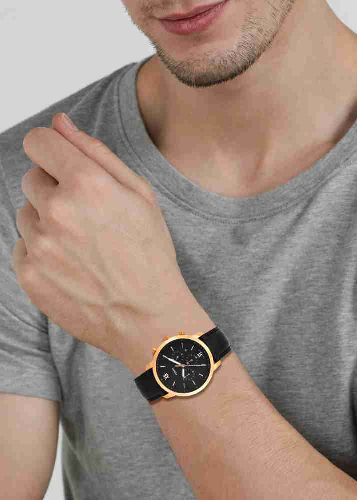 Shop Authentic Fossil Neutra Chronograph Black Dial Black Leather Strap Watch for Men - FS5381 - Luxxuri