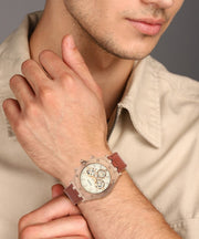  Shop Authentic Guess Analog Multifunction White Dial Brown Leather Strap Watch for Men - GW0262G3 - Luxxuri
