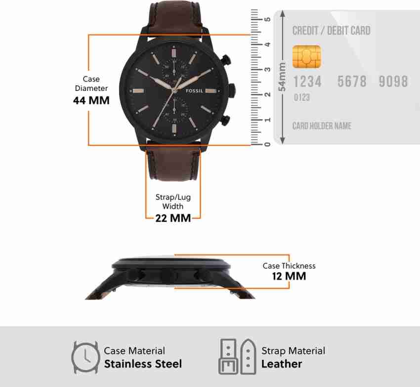  Shop Authentic Fossil Townsman Chronograph Black Dial Brown Leather Strap Watch for Men - FS5437 - Luxxuri