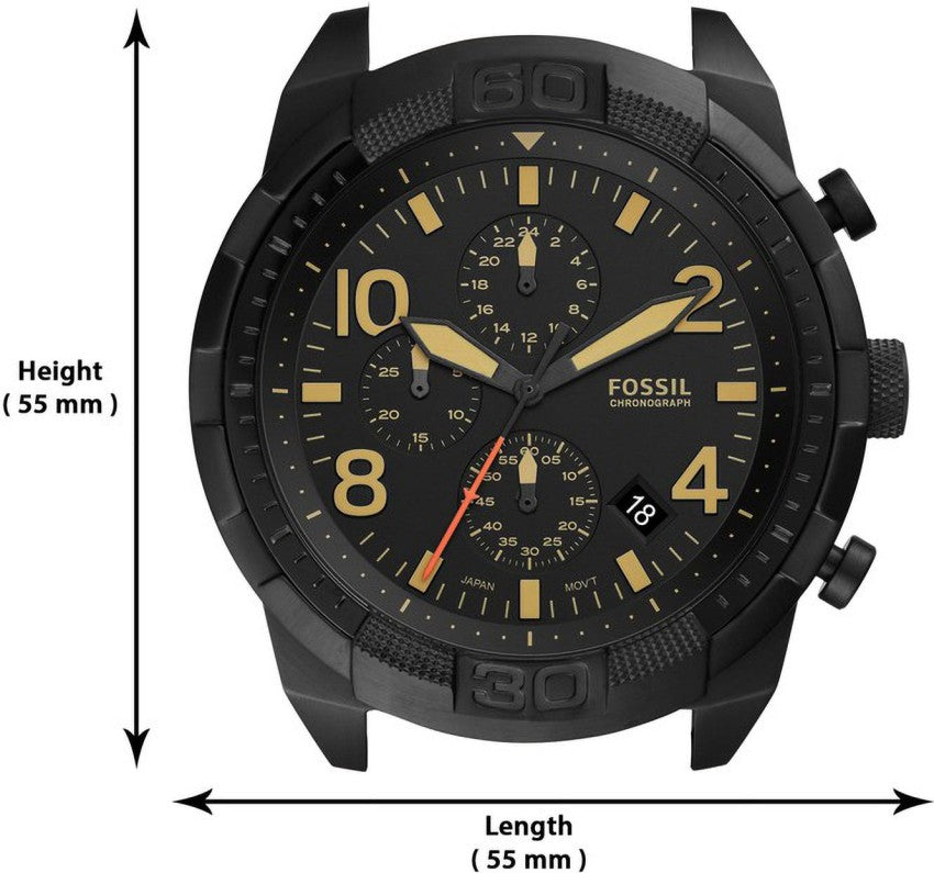  Shop Authentic Fossil Bronson Black Dial Brown Leather Strap Watch for Men - FS5714 - Luxxuri