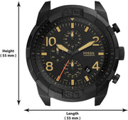  Shop Authentic Fossil Bronson Black Dial Brown Leather Strap Watch for Men - FS5714 - Luxxuri