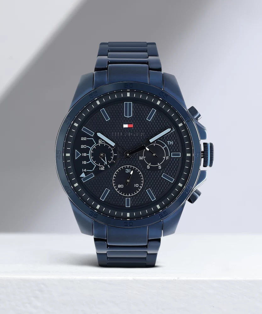  Shop Authentic Tommy Hilfiger Decker Chronograph Blue Dial Blue Steel Strap Watch for Men - 1791560 - Luxxuri