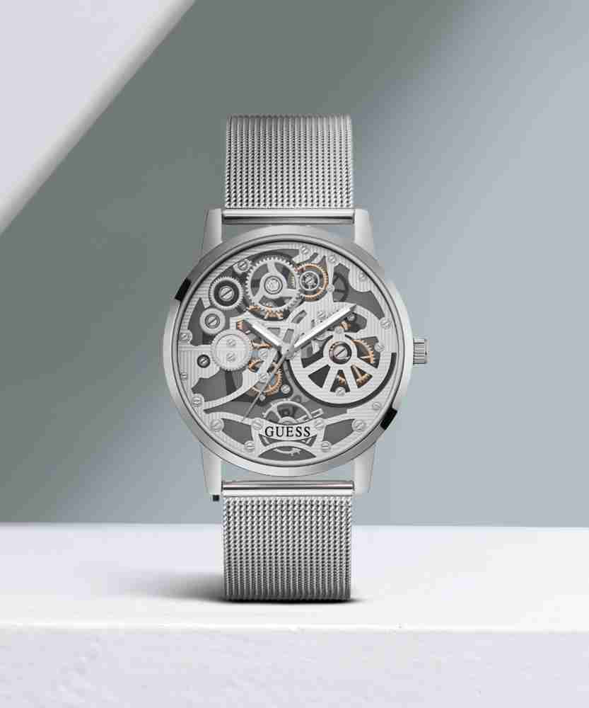  Shop Authentic Guess Gadget Silver Dial Silver Mesh Bracelet Watch for Men - GW0538G1 - Luxxuri