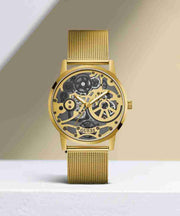  Shop Authentic Guess Gadget Gold Dial Gold Mesh Bracelet Watch for Men - GW0538G2 - Luxxuri