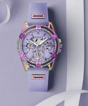  Shop Authentic Guess Queen Quartz Purple Dial Purple Silicone Strap Watch For Women - GW0536L4 - Luxxuri