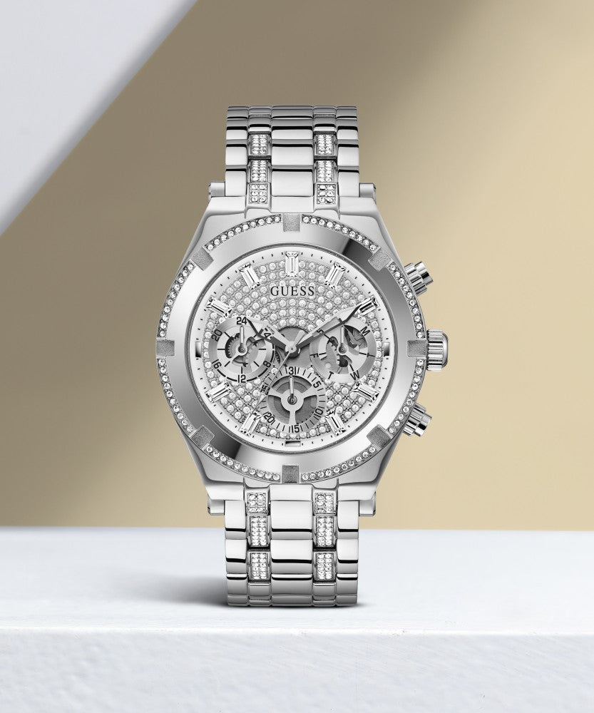  Shop Authentic Guess Continental Silver Dial Silver Steel Strap Watch for Men - GW0261G1 - Luxxuri