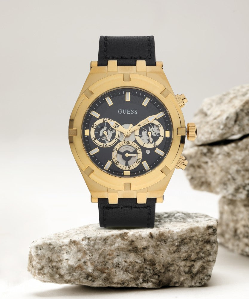  Shop Authentic Guess Continental Black Dial Black Rubber Strap Watch for Men - GW0262G2 - Luxxuri