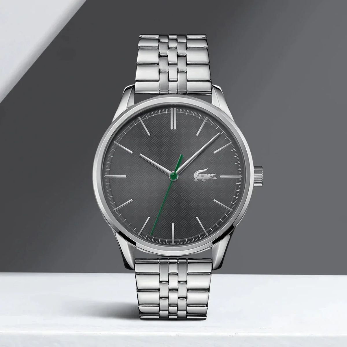 Lacoste Vienna Gray Dial Gray Steel Strap Watch for Men - 2011073T