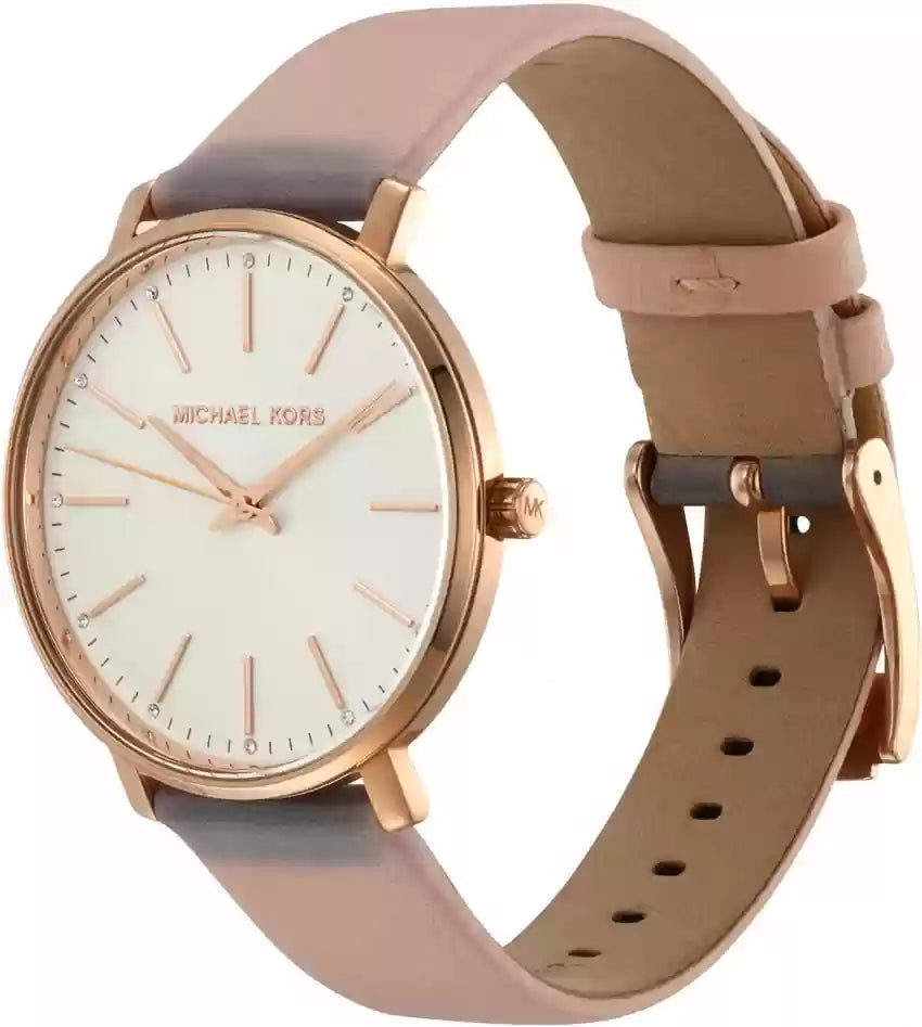  Shop Authentic Michael Kors Pyper Quartz White Dial Pink Leather Strap Watch For Women - MK2741 - Luxxuri