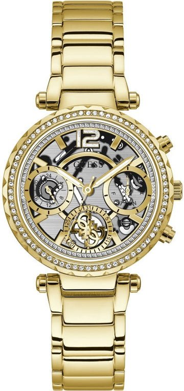  Shop Authentic Guess Solstice Diamonds Gold Dial Gold Steel Strap Watch for Women - GW0403L2 - Luxxuri