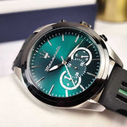  Shop Authentic Maserati Traguardo Chronograph Green Dial Black Silicone Strap Watch For Men - R8871612043 - Luxxuri