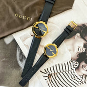  Shop Authentic Gucci G Interlocking Grammy Special Edition Black Dial Black Leather Strap Watch For Men - YA133212 - Luxxuri