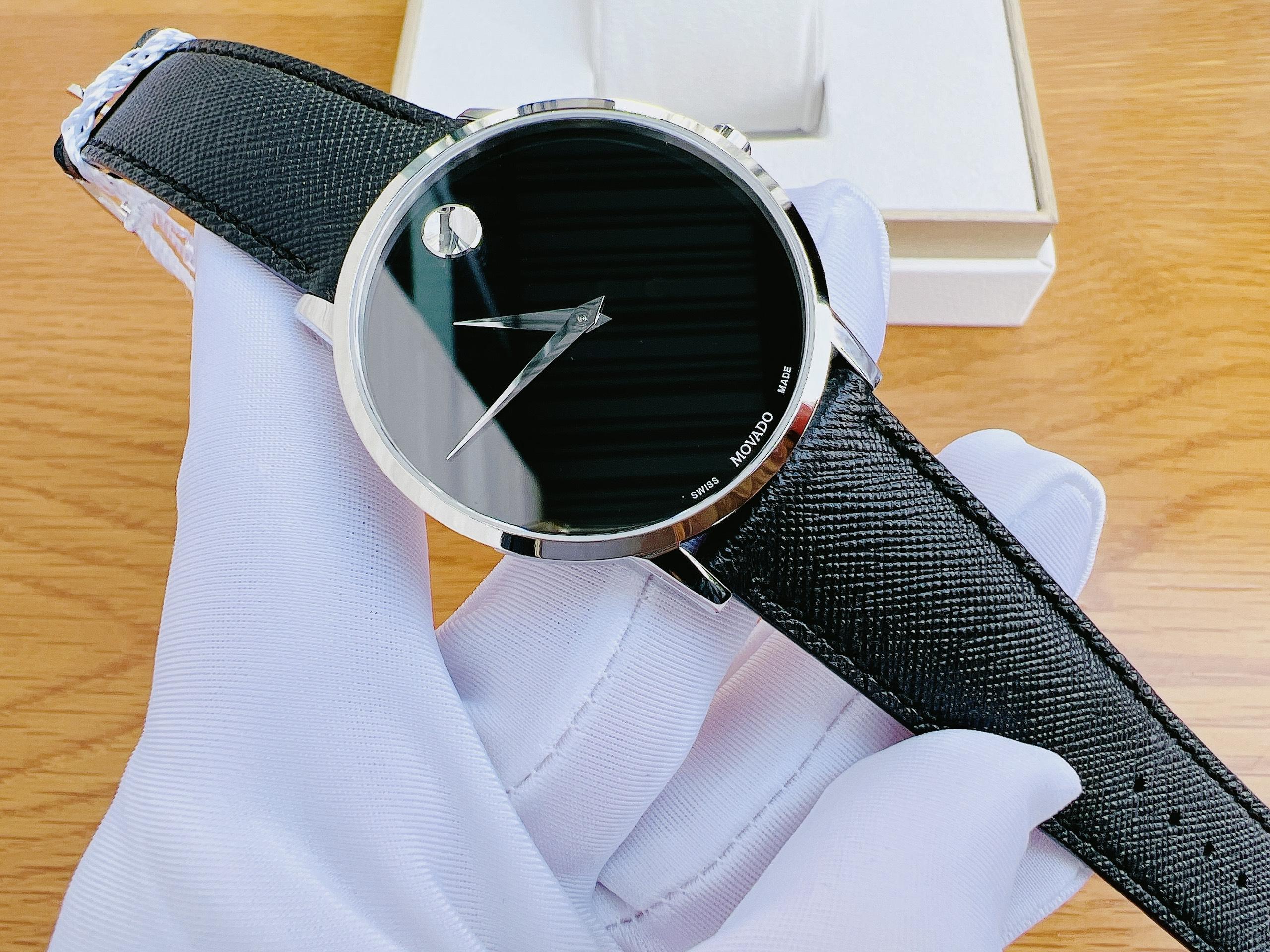  Shop Authentic Movado Museum Classic Black Dial Black Leather Strap Watch for Men - 0607194 - Luxxuri