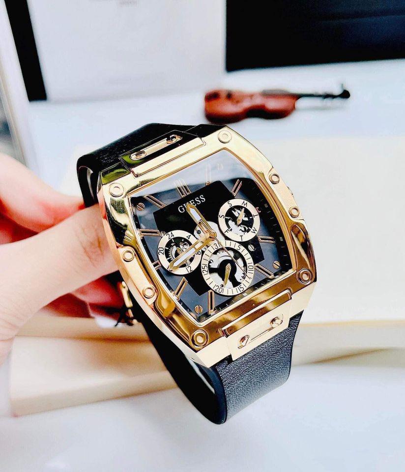  Shop Authentic Guess Phoenix Multifunction Black Dial Black Leather Strap Watch for Men - GW0202G1 - Luxxuri