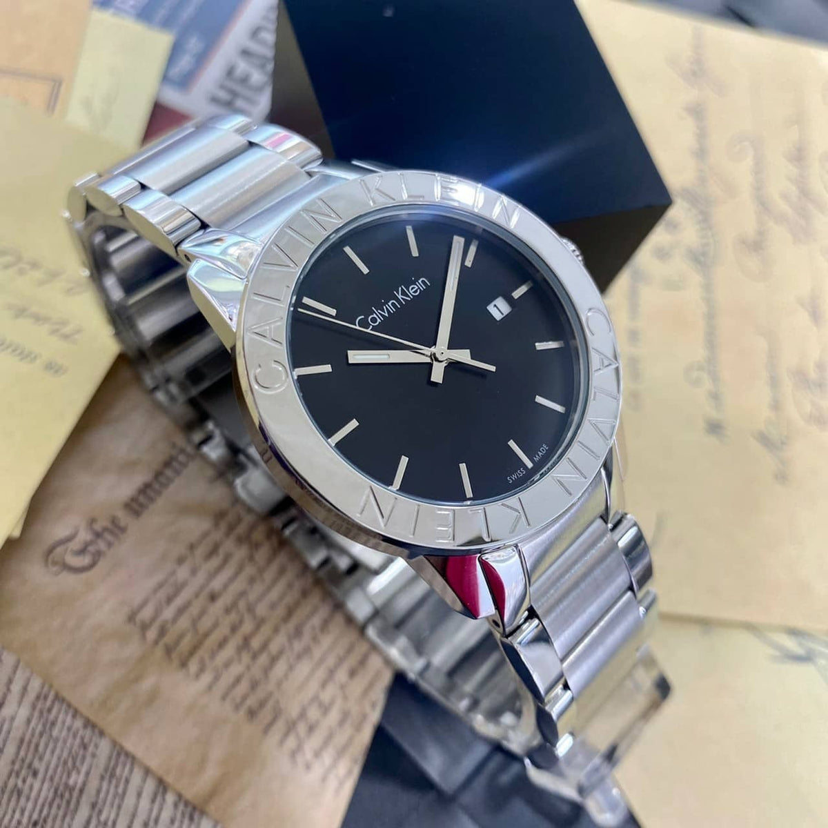  Shop Authentic Calvin Klein City Black Dial Silver Steel Strap Watch for Men - K7Q21141 - Luxxuri