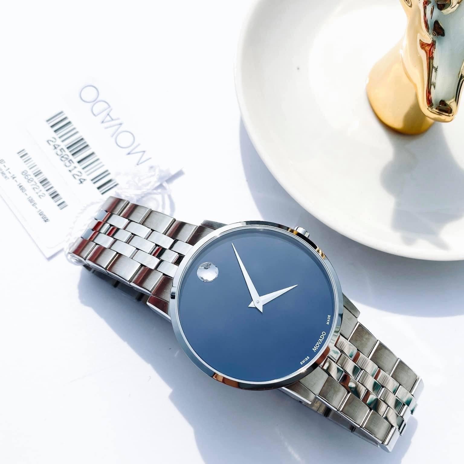  Shop Authentic Movado Museum Classic Blue Dial Silver Steel Strap Watch for Men - 0607212 - Luxxuri