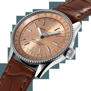  Shop Authentic Breitling Navitimer Automatic 35 Brown Dial Brown Leather Strap Watch for Men - A17395201K1P1 - Luxxuri
