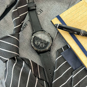  Shop Authentic Tommy Hilfiger Lars Chronograph Black Dial Black Leather Strap Watch For Men - 1792062 - Luxxuri