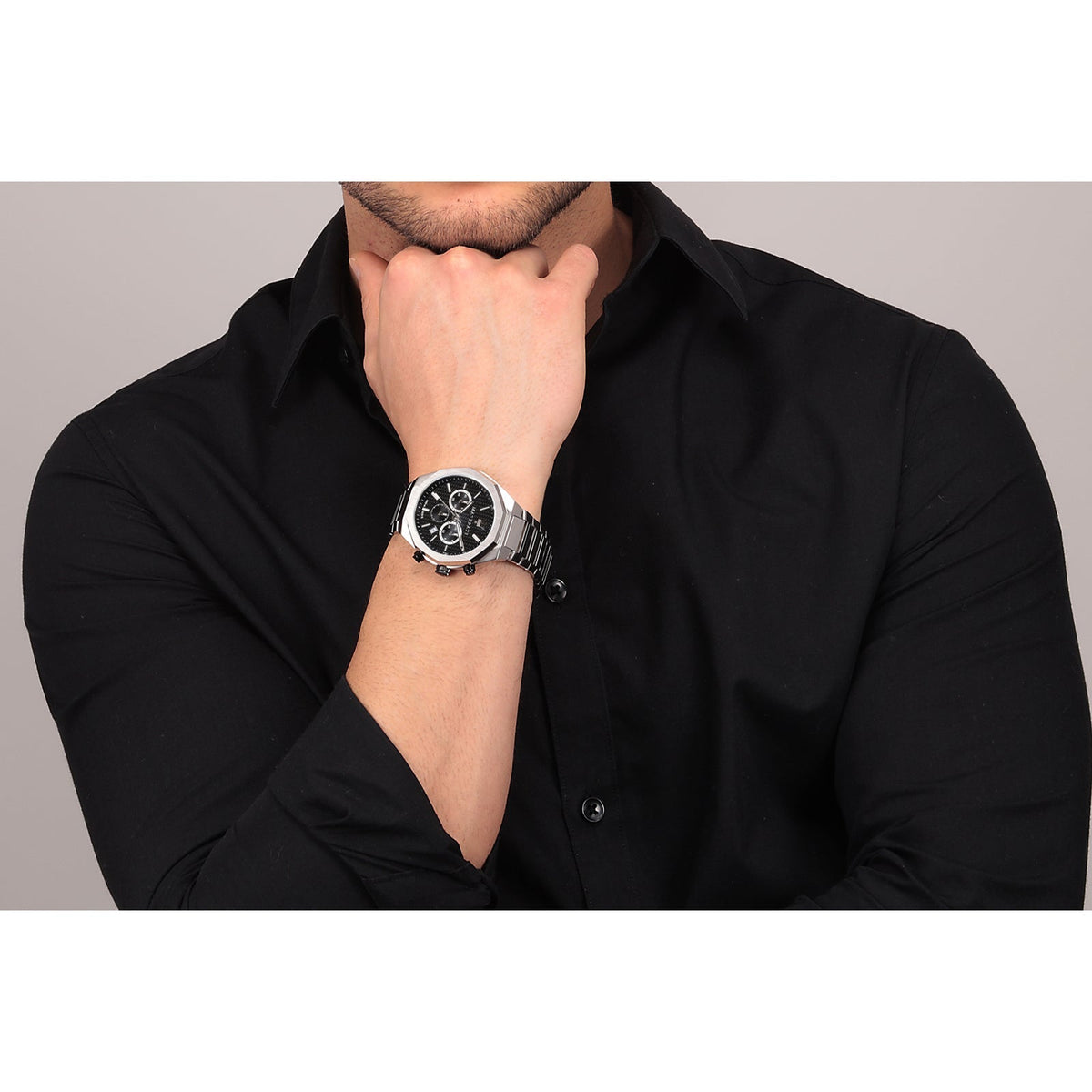  Shop Authentic Maserati Stile Chronograph Black Dial Silver Steel Strap Watch For Men - R8873642004 - Luxxuri