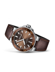  Shop Authentic Oris Aquis Date Brown Dial Brown Leather Strap Watch for Men - 0173377304152-0752412EB - Luxxuri