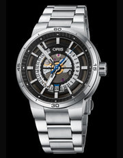  Shop Authentic Oris TT1 Engine Date Skeleton Black Dial Silver Steel Strap Watch for Men - 0173377524124-0782408 - Luxxuri