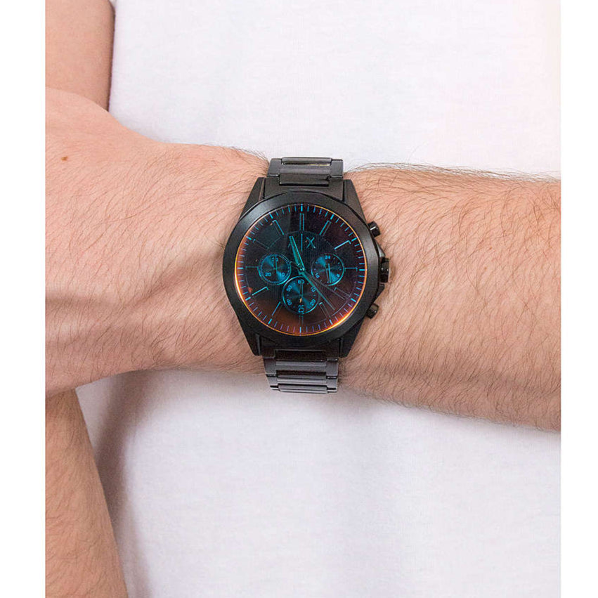  Shop Authentic Armani Exchange Drexler Chronograph Black Dial Black Steel Strap Watch For Men - AX2615 - Luxxuri