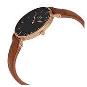  Shop Authentic Daniel Wellington Classic Petite Durham Black Dial Brown Leather Strap Watch For Women - DW00100166 - Luxxuri