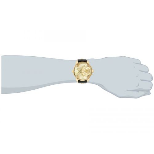  Shop Authentic Diesel Mr Daddy Gold Dial Black Leather Strap Watch For Men - DZ7363 - Luxxuri