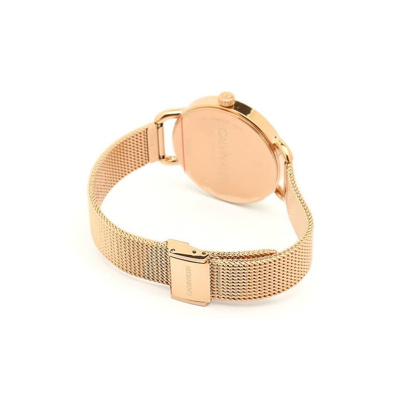  Shop Authentic Calvin Klein Even White Dial Rose Gold Mesh Bracelet Watch for Women - K7B23626 - Luxxuri
