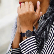  Shop Authentic Daniel Wellington Petite Cornwall Black Dial Black Nylon Strap Watch for Women - DW00100247 - Luxxuri