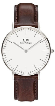  Shop Authentic Daniel Wellington Classic Bristol White Dial Brown Leather Strap Watch For Women - DW00100056 - Luxxuri