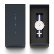  Shop Authentic Daniel Wellington Classic Glasgow White Dial Two Tone NATO Strap Watch For Women - DW00100031 - Luxxuri
