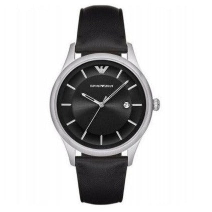  Shop Authentic Emporio Armani Lambda Classic Quartz Black Dial Black Leather Strap Watch For Men - AR11020 - Luxxuri