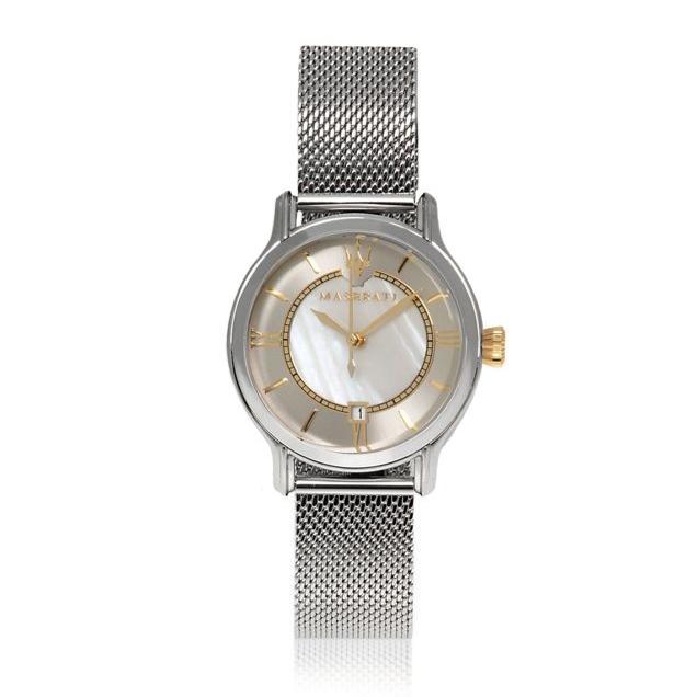  Shop Authentic Maserati Epoca Mother of Pearl Dial Silver Mesh Strap Watch For Women - R8853118504 - Luxxuri