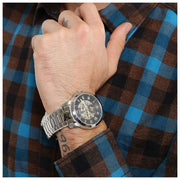  Shop Authentic Fossil Grant Skeleton Black Dial Silver Steel Strap Watch for Men - ME3055 - Luxxuri