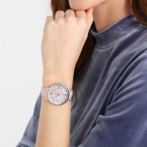  Shop Authentic Fossil Jacqueline Blush Mother of Pearl Dial Pink Leather Strap Watch for Women - ES4151 - Luxxuri