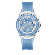  Shop Authentic Guess Athena Active Life Clear White Dial Blue Rubber Strap Watch for Women - GW0409L1 - Luxxuri