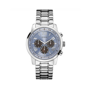  Shop Authentic Guess Horizon Chronograph Quartz Blue Dial Silver Steel Strap Watch for Men - W0379G6 - Luxxuri