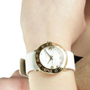  Shop Authentic Marc Jacobs Amy White Dial White Leather Strap Watch for Women - MBM1150 - Luxxuri