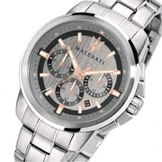  Shop Authentic Maserati Successo Chronograph Silver Dial Silver Steel Strap Watch For Men - R8873621004 - Luxxuri